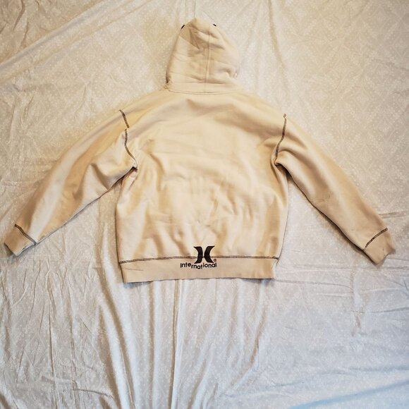 Hurley Fleece Hoodie Beige/Brown - Size Men's Large - Picture 12 of 16